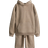 H&M Sweatshirt Hoodie & Sweatshorts Set 2pcs - Dark Beige Melange (1273410002)