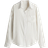 H&M Linen Blend Shirt - White/Beige Striped