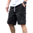 Shein Mens Solid Color Cargo Shorts With Pockets And Drawstring Casual Fit Casual Style