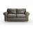 Dunelm Flori Classic Leather Grey Sofa 176cm 2 Seater