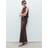 Mango Linen Blend Straight Skirt - Chocolate