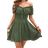 Shein One Line Shoulder Ruffles Waisted Summer Beach Women Dress