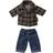 Maileg Brown Checked Shirt And Pants Dad Mouse H15 x W8 x D1.5 cm