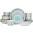 Waterside Spinwash Blue and Grey 24 Piece Diner Dinner Set