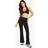 boohoo Womens Petite High Waist Premium Active Flare Legging - Black