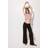 H&M Ladies Black Wide Linen-Blend Trousers - Black