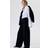 H&M Ladies Blue Wide Linen-Blend Trousers - Blue