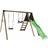 Nordic Play Active Swing Frame with Climb Module Swing Seat & Trapeze Swing Incl Green Slide