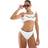 New Look One Shoulder Blanket Stitch Bikini Bottoms - White