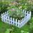 LivingAndHome White Set of 4 Plastic Picket Garden Fence Path Border
