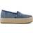 Toms Women's Valencia Espadrille - Dark Blue Sky Textured Denim/Fray
