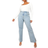 boohoo Womens Plus Basics Split Hem Straight Leg Jeans Blue