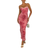 Shein Summer Sexy Floral Printed Red Vintage Pattern Lace Womens Slim Fit Long Tank Dress