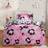 OHS Abstract Leopard Print Set Lilac Duvet Cover Pink, Black (198x137cm)