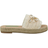 Shein Women Rhinestone & Decor Espadrille Sandals, Vacation Beige Outdoor Straw Flat Sandals