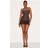 PrettyLittleThing Textured Tassel Mini Skirt - Dark Chocolate