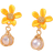 Shein Flower Decor Faux Pearl Drop Earrings