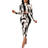 Shein SpringFall Fashion Random Print Ruffle CutOut Bodycon Dress