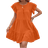 Shein Womens Casual Round Neck Solid Color Ruffle Hem Summer Dress