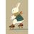 Pelcasa Inline Skating Bunny Multicolour Poster 30x40cm