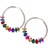 Shein 1pair Luxury European And American Fashion Exaggerated Metal & Multicolor Crystal Inlaid Round Hoop Earrings Retro Elegant Goddess Style Personality