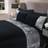 Sienna Crushed With Pillow Case Set - / King Duvet Cover Black (230x220cm)