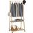 Homcom Bamboo Rail with 2 Shelves Clothes Rack 214.6x158cm