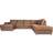 Ebuy24 Nordic U-Soffa Högervänd Cognacfärgad Läder Soffa 288cm 4-sits