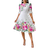 Shein Autumn And WinterElegantwhite WorkKnittedRound NeckWovenThree Quarter Length SleeveWomen Dresses
