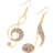 Shein Exquisite Gold Color Music Note Design With Rhinestone Women'S Earrings Ideal Gift For Festival Or Music Lovers