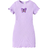 Shein Little Girls' Knitted Solid Color Round Neck Butterfly Patterned Casual Dress