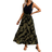 Shein SpringSummer Printed Asymmetrical Hem Knit Leaf Print Tank Dress Midi Length