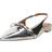 Bianco Biabari Pointy Flat Slingback Faux Leather - Silver