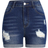 Shein Ripped Hem Stretchy Fitted Denim Shorts For Teen Girl, Summer