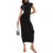 Kaiia Stramtsiddende og højhalset bodycon-maxikjole med vingeærmer sort Kun hos ASOS-Black