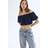 H&M Kort Off Shoulder-Top - Blå