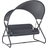 Beliani Modern Outdoor Swing Seat Polyester with Mesh Canopy Steel Frame Dark Grey Solagna
