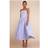 PrettyLittleThing Cornflower Blue Woven Bandeau Ruched Skater Midaxi Dress - Light Blue