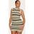 PrettyLittleThing Shape Knitted Striped Mini Dress - Olive
