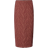 Rabens Saloner Herringbone Long Skirt Luzie Kvinde - Burgundy Combo Maxi