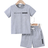 Shein Young Boy Summer Casual Letter Printed Short Sleeve TShirt And Shorts Set