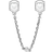 Pandora Dampärlor Embossed Hearts Safety Chain