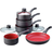 Russell Hobbs Red Stone Aluminium 5 Piece Pan Black Cookware Set with lid 5 Parts