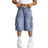 Shein Tween Girls YK Trending Retro Stonewashed Flap Pocket Baggy Denim Cargo Jeans Long ShortsGirls Fall Clothes Back To School Outfits
