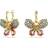 Swarovski Idyllia Gold Tone Multicoloured Crystal Pavé Butterfly Drop Earrings