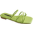Shein Women Criss Cross Slide Sandals, Fashionable Green Flat Sandals
