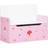 ZONEKIZ 2 in 1 Wooden Kids Storage Bench Toy Box with Safety Rod Pink
