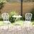 vidaXL 3-delars Trädgårds Bistro Set Vit Gjuten Aluminium Caféset, 1 Bord inkl. 2 Stolar