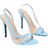 Shein High Heel Sandals With Glossy Leather - Blue