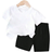 Shein pcs Baby Girl Casual Cartoon Letter Printed Short Sleeve Set Suitable For And Summer Back Of Clothes